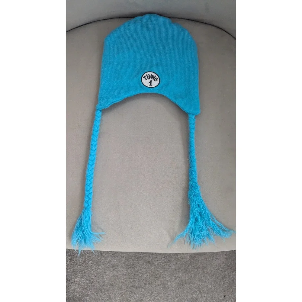 Dr. Seuss Thing 1 & Thing 2 Reversible‎ Knit Kids Blue Hat Classroom Prop